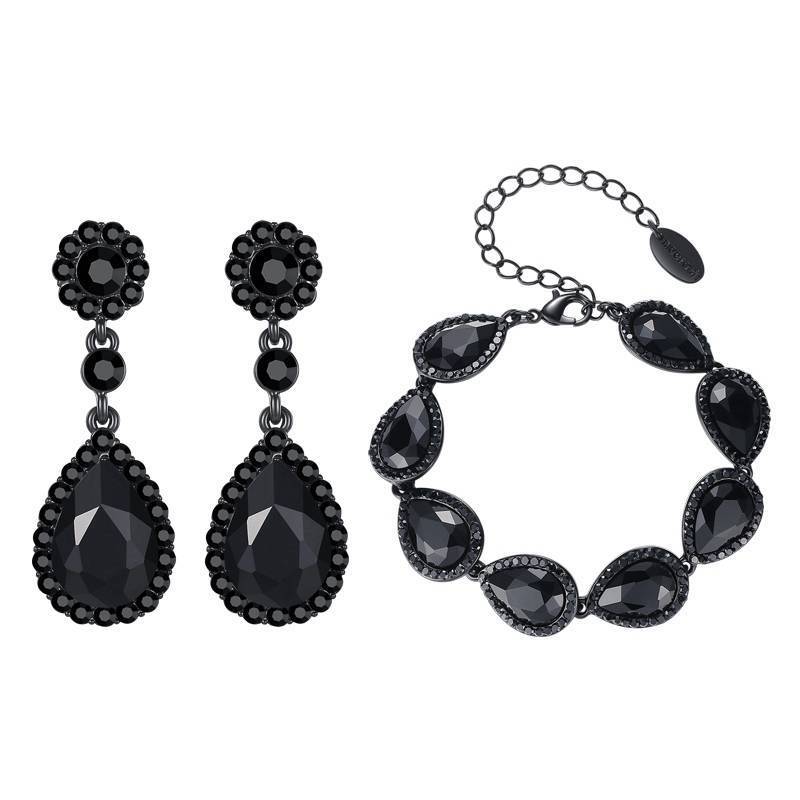 Silver Color Jewelry Sets with Teardrop Design Bridal Jewelry Sets mecresh Official Store