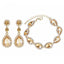 Silver Color Jewelry Sets with Teardrop Design Bridal Jewelry Sets mecresh Official Store Champagne