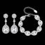 Silver Color Jewelry Sets with Teardrop Design Bridal Jewelry Sets mecresh Official Store Silver