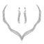 Silver Color Rhinestone Crystal Bridal Jewelry Sets For Women Bridal Jewelry Sets mecresh Official Store