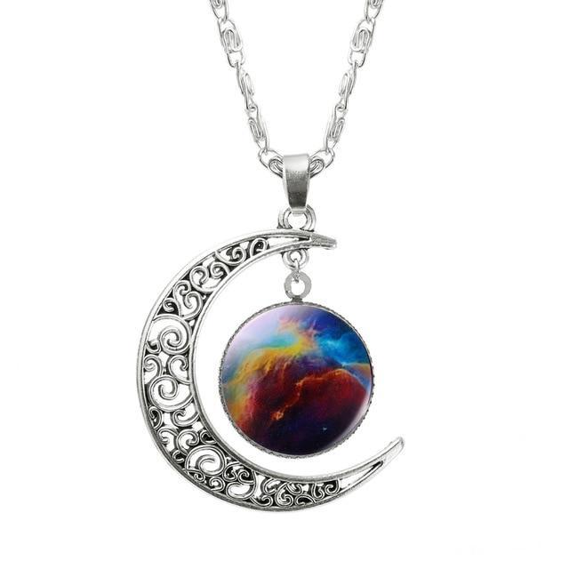Silver Necklace with Moon Design Chain Necklaces FAMSHIN Official Store Picture 1