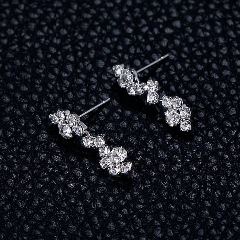 Silver Plated Crystal Choker Jewelry Sets Bridal Jewelry Sets TREAZY Official Store