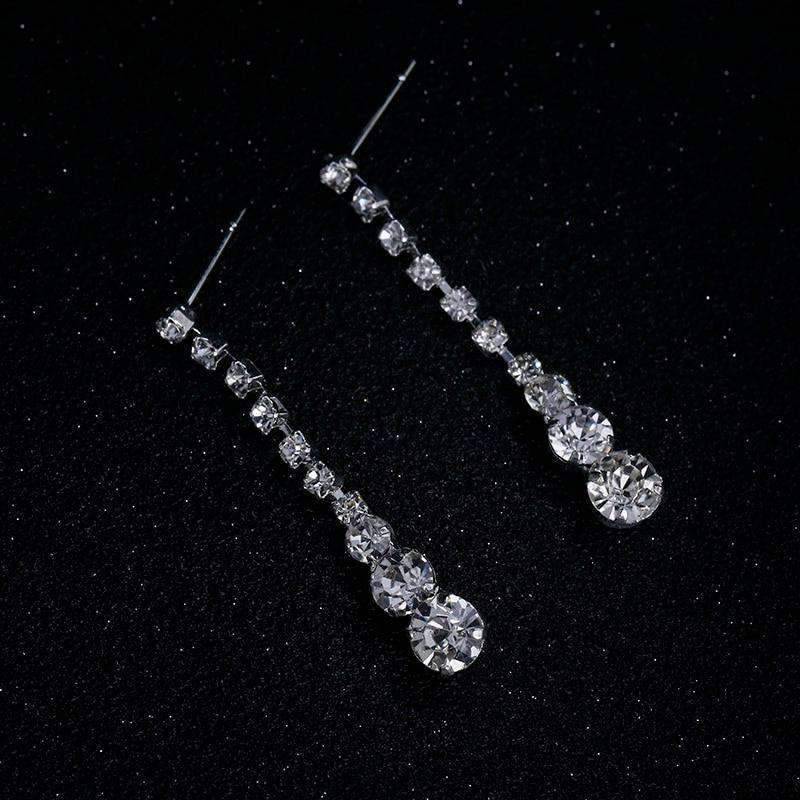 Silver Plated Drop Crystal Bridal Jewelry Sets For Women Bridal Jewelry Sets TREAZY Official Store