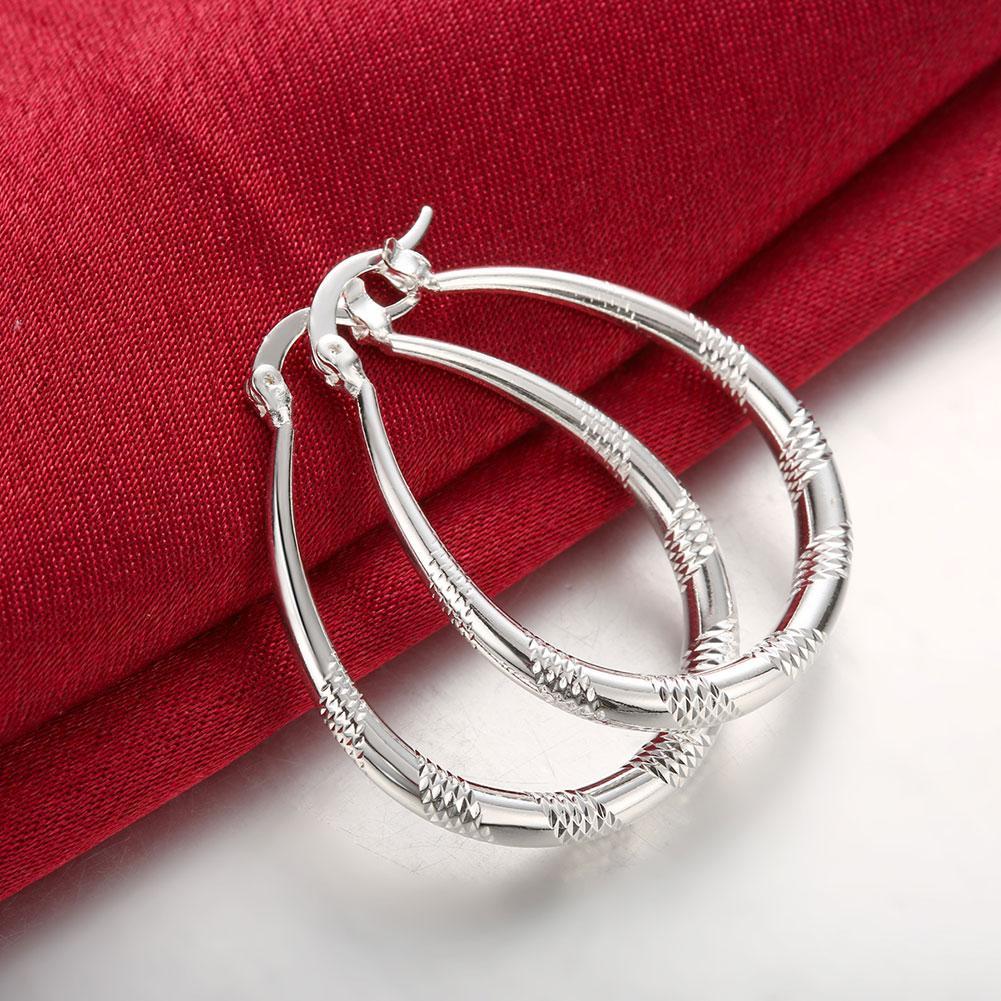 Silver Plated Elegant Earrings Hoop Earrings SuperJewelry Store