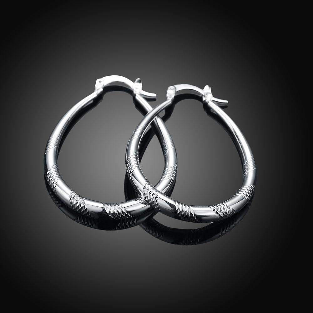 Silver Plated Elegant Earrings Hoop Earrings SuperJewelry Store