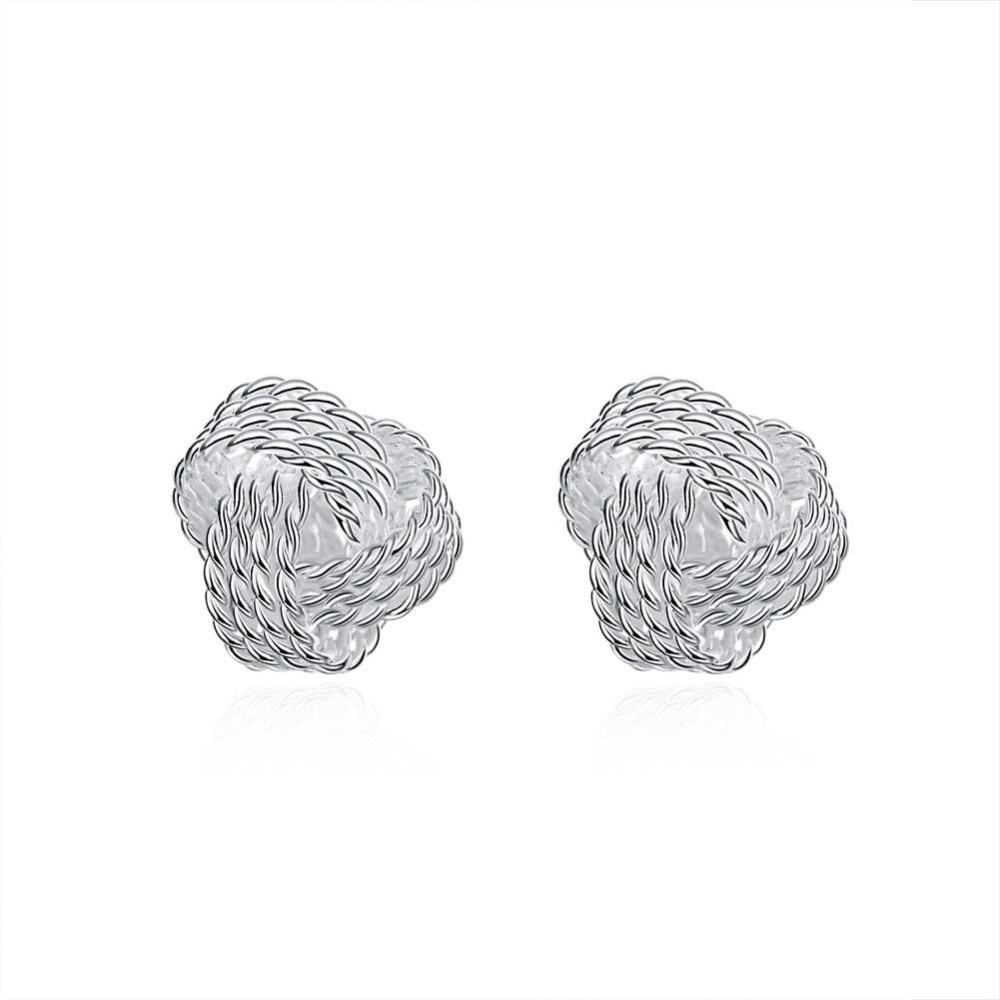Silver Plated Tennis Net Stud Earrings Stud Earrings S925Jewelry Store
