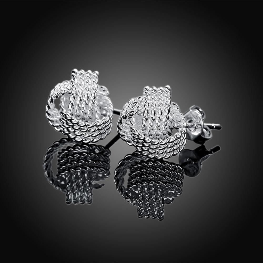 Silver Plated Tennis Net Stud Earrings Stud Earrings S925Jewelry Store