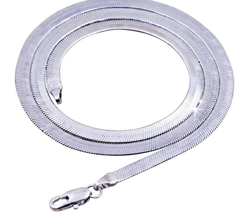 Silver Snake Link Chain Necklace Chain Necklaces anenjery Official Store