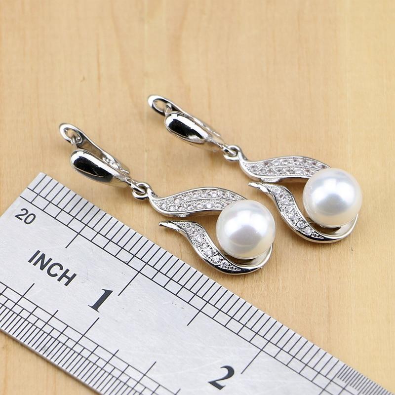 Silver White Pearls Beads Jewelry Sets Bridal Jewelry Sets Jack Fashion Jewelry