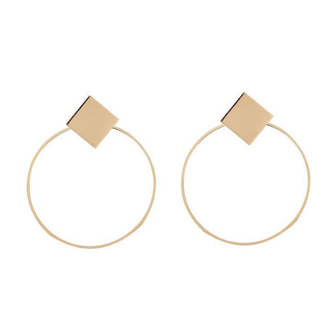 Simple Style Round Earrings Drop Earrings Crazy Feng Official Store gold