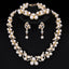 Simulated Pearl Jewelry Sets Bridal Jewelry Sets mecresh Official Store 2 Pcs Gold Color Clear