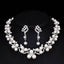 Simulated Pearl Jewelry Sets Bridal Jewelry Sets mecresh Official Store 2 Pcs Silver Clear