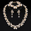 Simulated Pearl Jewelry Sets Bridal Jewelry Sets mecresh Official Store 3 Pcs Gold Color Clear