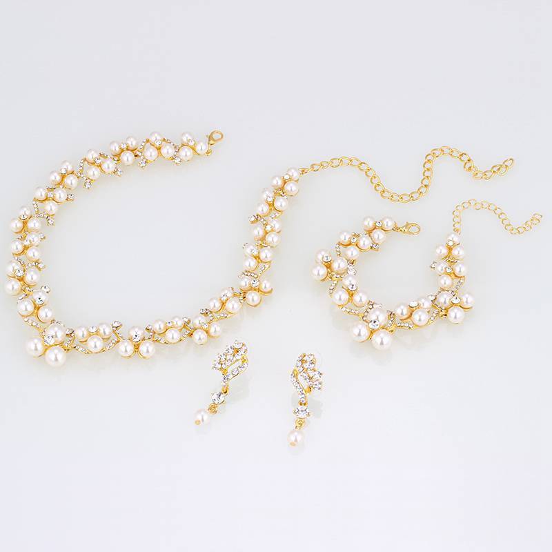 Simulated Pearl Jewelry Sets Bridal Jewelry Sets mecresh Official Store