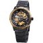 Skeleton Dial Copper Stainless Steel Strap Mechanical Watch For Men Mechanical Watches T-WINNER Official Store GOLDEN BLACK