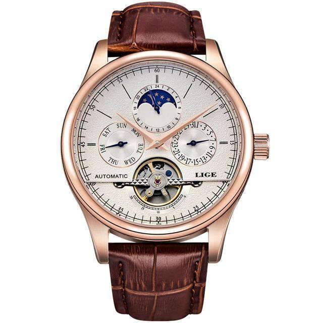 Skeleton Tourbillon Classic Rose Gold Men’s Mechanical Watch Mechanical Watches Citytime Watch Factory Store