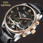 Skeleton Tourbillon Classic Rose Gold Men’s Mechanical Watch Mechanical Watches Citytime Watch Factory Store Black with gift box