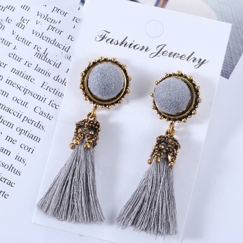 Small Tassel Face Fringed Earrings Drop Earrings XP Official Store