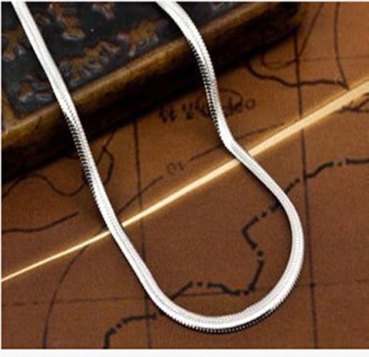 Snake Chain Silver Necklace Chain Necklaces GINSTONELATE 2 Store