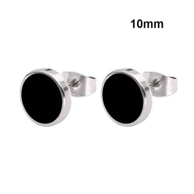 Solid Round Shaped Big Stud Earrings For Unisex Use Stud Earrings Top Gift 10MM