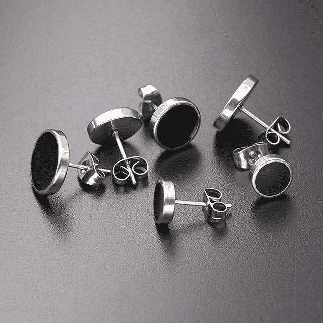 Solid Round Shaped Big Stud Earrings For Unisex Use Stud Earrings Top Gift