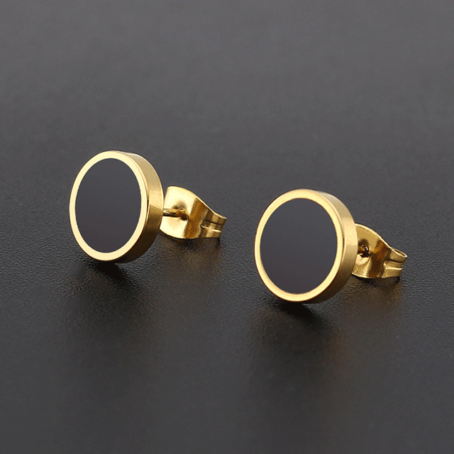 Solid Round Shaped Big Stud Earrings For Unisex Use Stud Earrings Top Gift