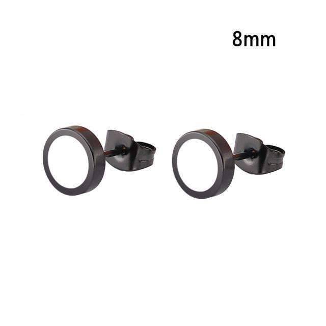 Solid Round Shaped Big Stud Earrings For Unisex Use Stud Earrings Top Gift 8MM6