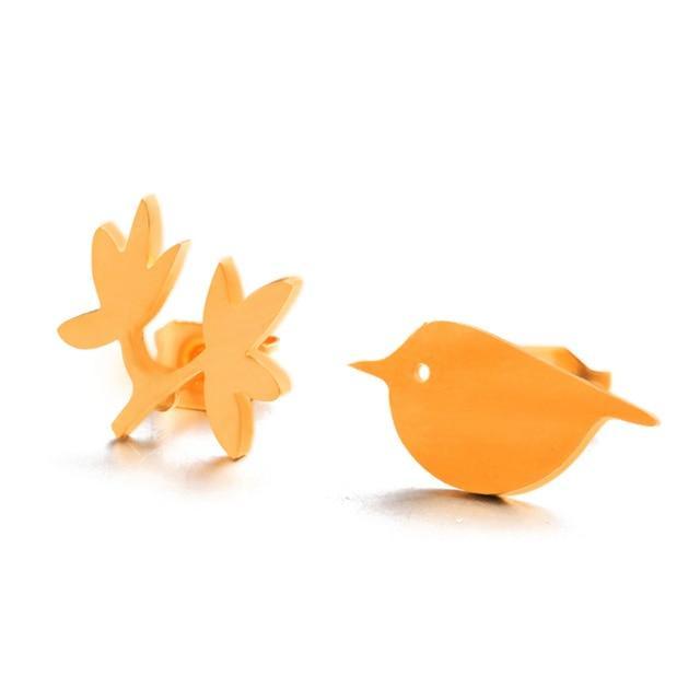 Stainless Steel Animal Stud Earrings Stud Earrings Shine Lives Store Golden Bird