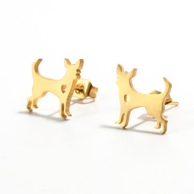 Stainless Steel Animal Stud Earrings Stud Earrings Shine Lives Store Golden Dog 1102