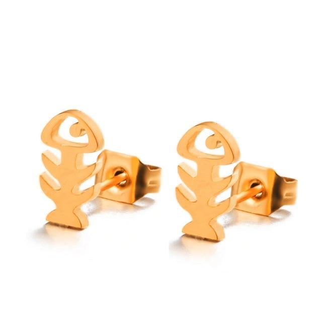 Stainless Steel Animal Stud Earrings Stud Earrings Shine Lives Store Golden Fish