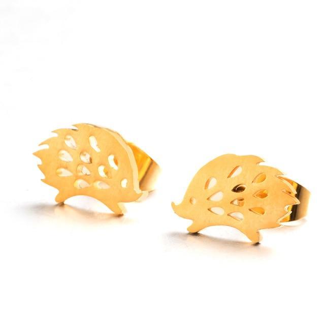 Stainless Steel Animal Stud Earrings Stud Earrings Shine Lives Store Golden Hedgehog
