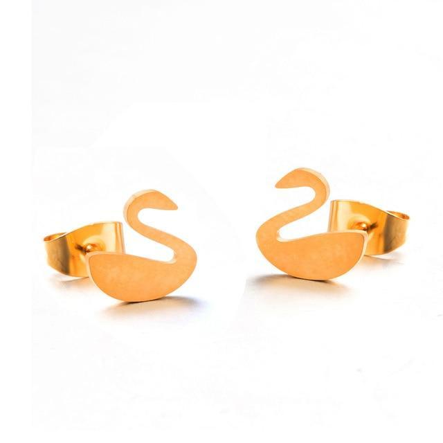 Stainless Steel Animal Stud Earrings Stud Earrings Shine Lives Store Golden Swan
