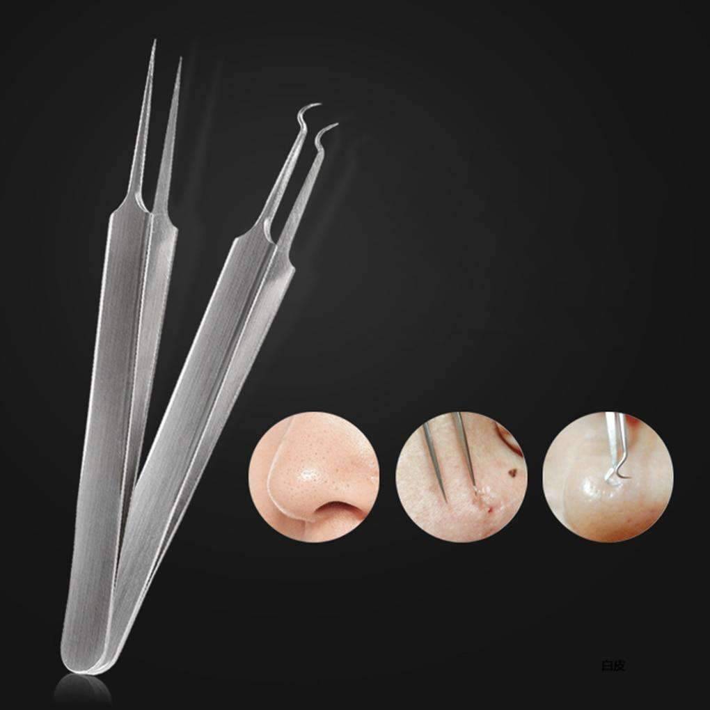 Stainless Steel Bend Curved Blackhead Acne Clip Tweezer Nose & Ear Trimmer Run Beauty house