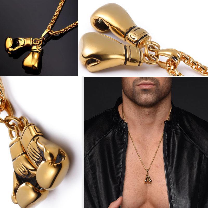 Stainless Steel Boxing Glove Necklace for Men Pendant Necklaces U 7 Official Store