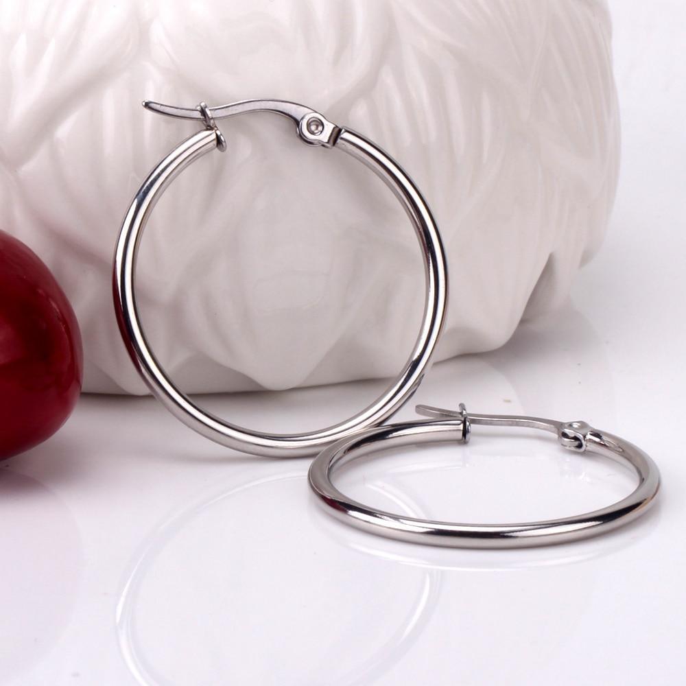 Stainless Steel Circle Hoop Earrings Hoop Earrings LUXUSTEEL Official Store gold 10mm