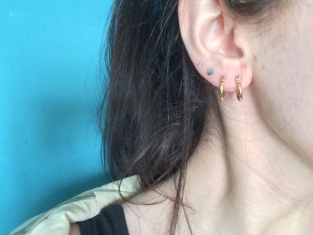 Stainless Steel Circle Hoop Earrings Hoop Earrings LUXUSTEEL Official Store rose gold 15mm