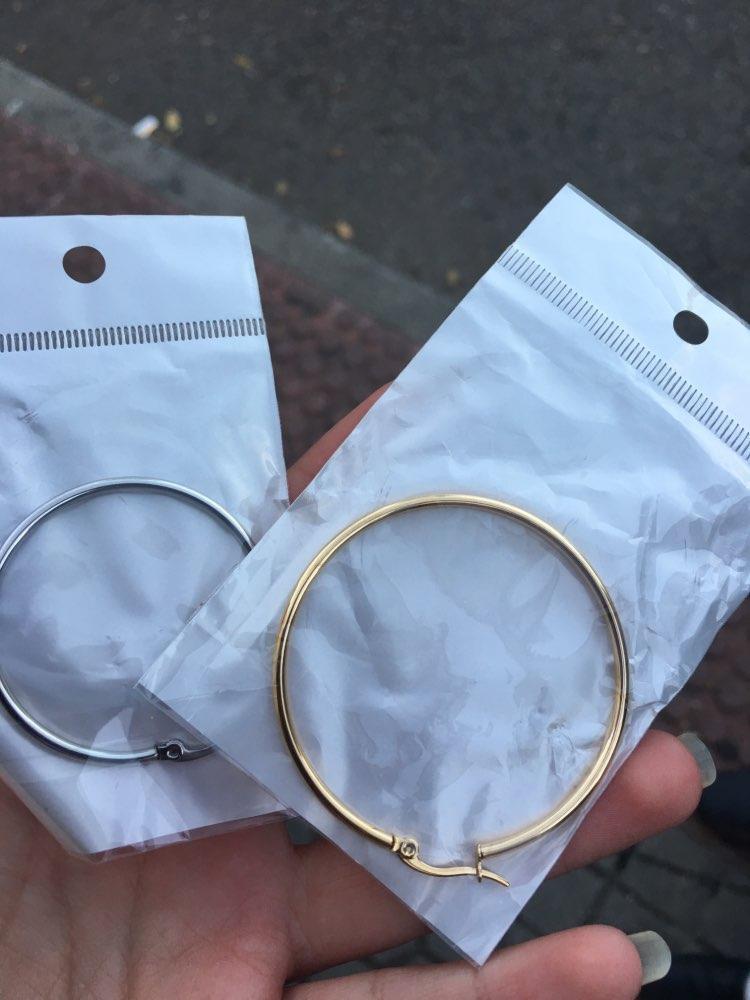 Stainless Steel Circle Hoop Earrings Hoop Earrings LUXUSTEEL Official Store steel 15mm