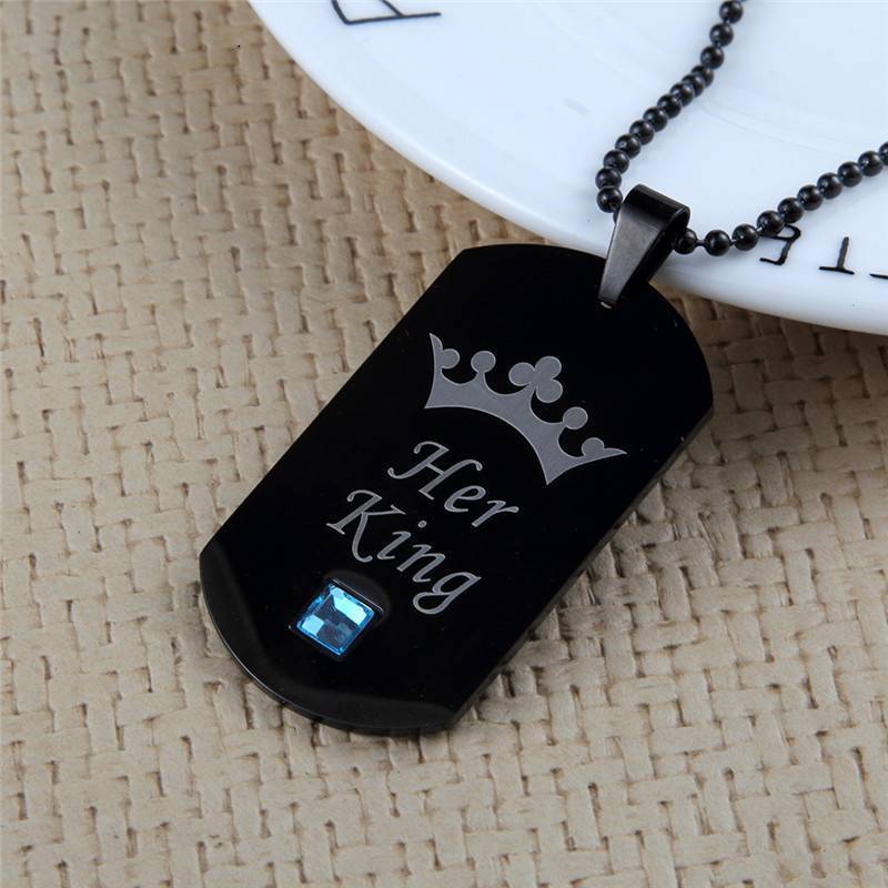 Stainless Steel Couple Necklace Pendant Necklaces subeads Store His Queen