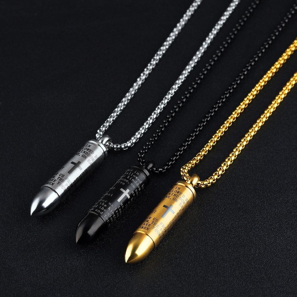 Stainless Steel Cross Bullet Necklace Pendant Necklaces Darshion Trendy Store