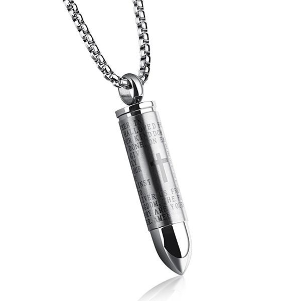 Stainless Steel Cross Bullet Necklace Pendant Necklaces Darshion Trendy Store silver necklace