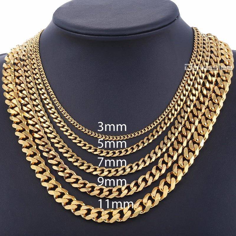 Stainless Steel Cuban Chain Necklace Chain Necklaces Davieslee Franchised Store