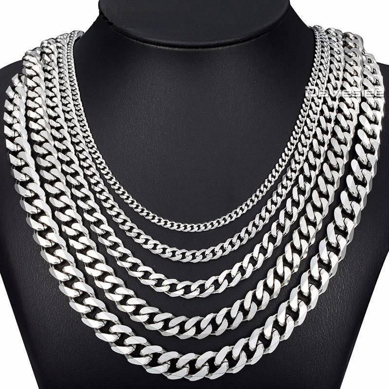 Stainless Steel Cuban Necklace Chain Necklaces Davieslee Franchised Store