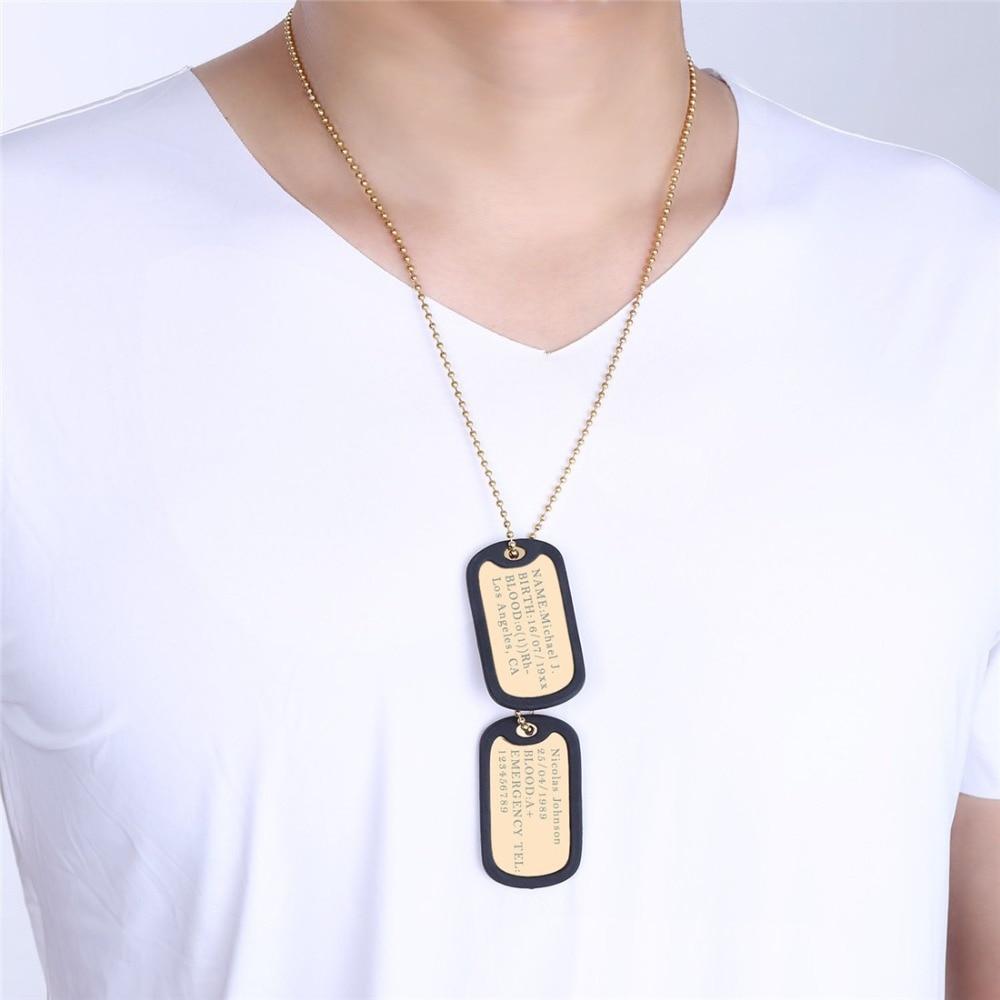 Stainless Steel Custom Engraved Tag Necklaces Pendant Necklaces U 7 Official Store