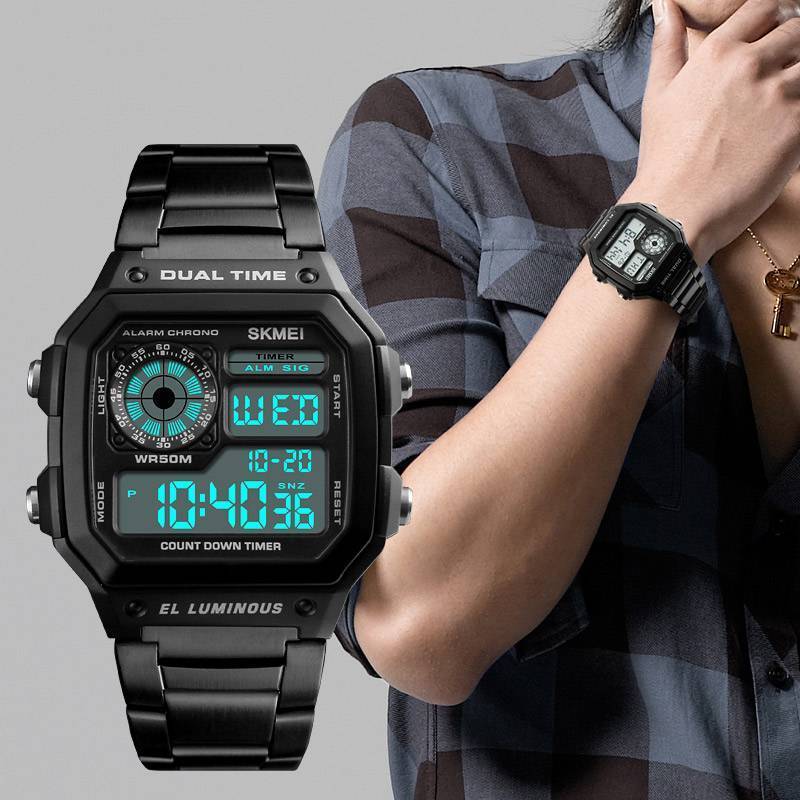 Stainless Steel Digital Waterproof Watch Digital Watches Skmei Skmei Professional Watch Store