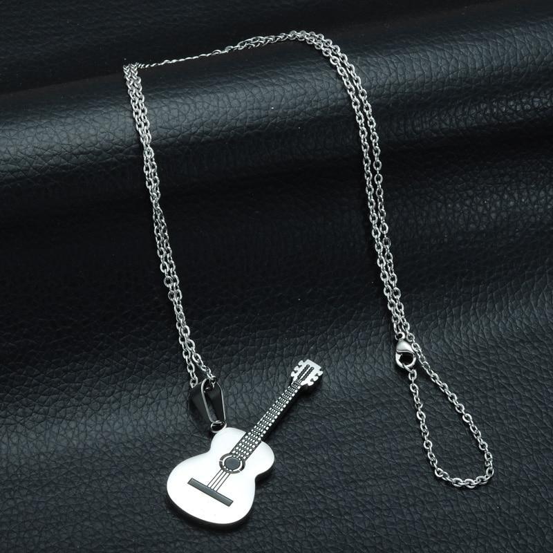 Stainless Steel Guitar Necklace for Men Pendant Necklaces HIP Official Store