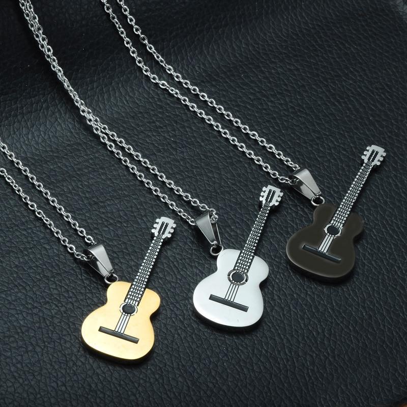 Stainless Steel Guitar Necklace for Men Pendant Necklaces HIP Official Store
