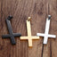 Stainless Steel Inverted Cross Necklace Pendant Necklaces VNOX official store