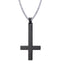 Stainless Steel Inverted Cross Necklace Pendant Necklaces VNOX official store Blackgun Plated