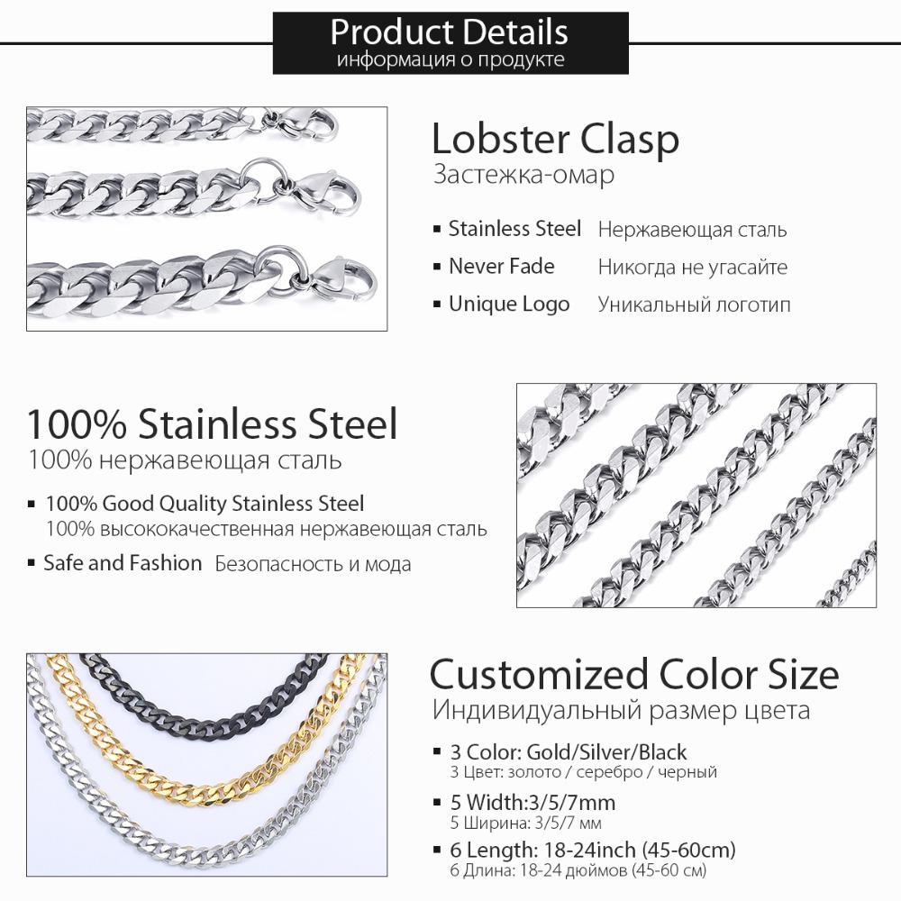 Stainless Steel Men’s Chain Necklace Chain Necklaces Davieslee Store