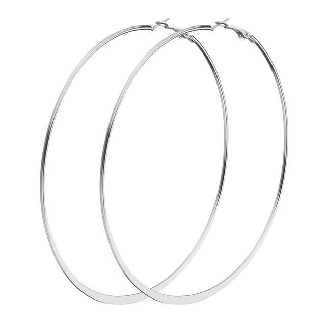 Stainless Steel Nickel Free Earrings Hoop Earrings YIWU DANZE Fashion Jewelry 4 E0855-2 Silver